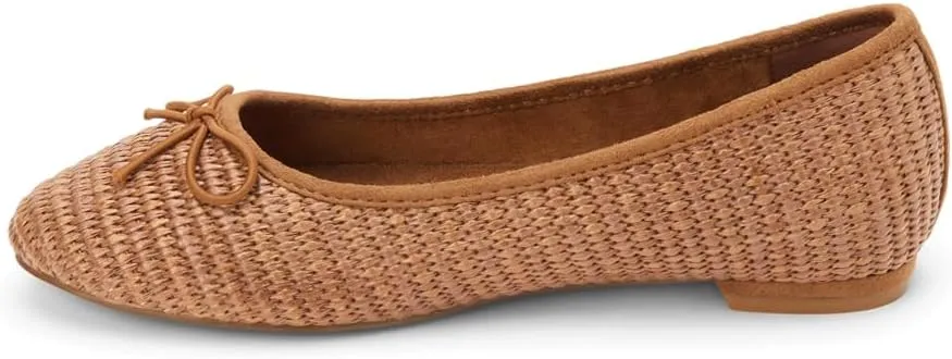 BEACH by Matisse Womens Donna Raffia Ballet Flats Casual - Brown