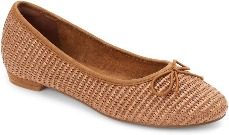 BEACH by Matisse Womens Donna Raffia Ballet Flats Casual - Brown