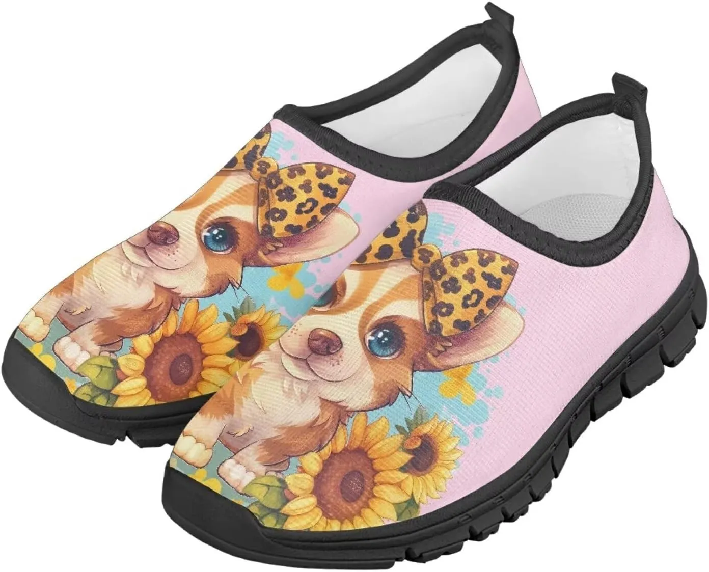 Big Kids Cute Casual Loafers Slip On Mesh Walking Shoes Art Pattern Comfortable Lightweight Kids Outdoor Travel Shoes for Boy Girl US Size 11-15