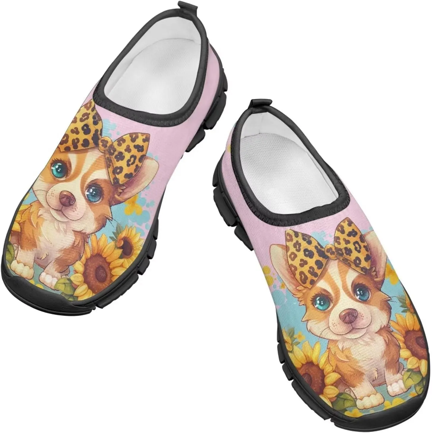 Big Kids Cute Casual Loafers Slip On Mesh Walking Shoes Art Pattern Comfortable Lightweight Kids Outdoor Travel Shoes for Boy Girl US Size 11-15