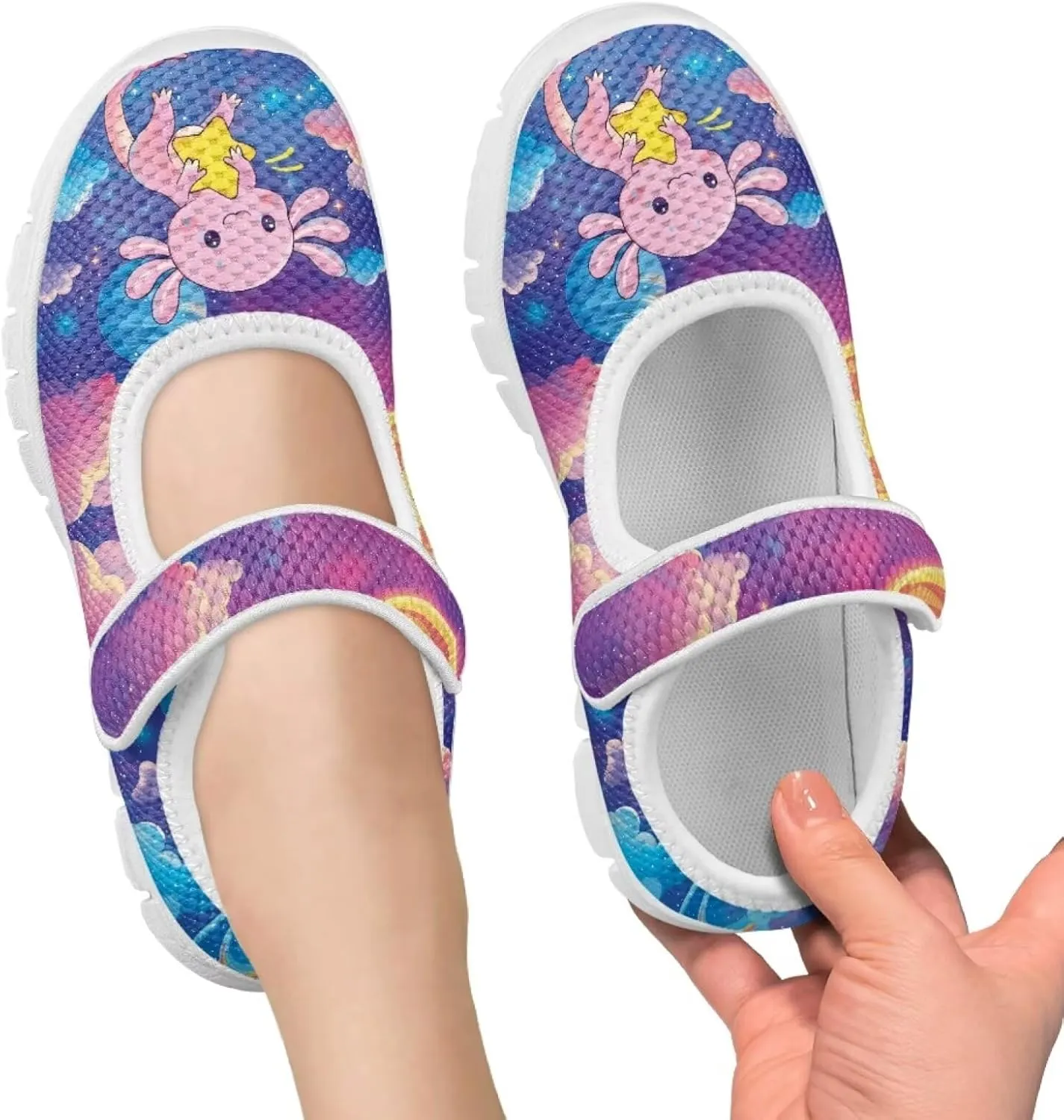BIGCARJOB Mary Janes Sneakers for Girls Tennis Shoes School Uniform Shoes Kids Flats Walking Shoes