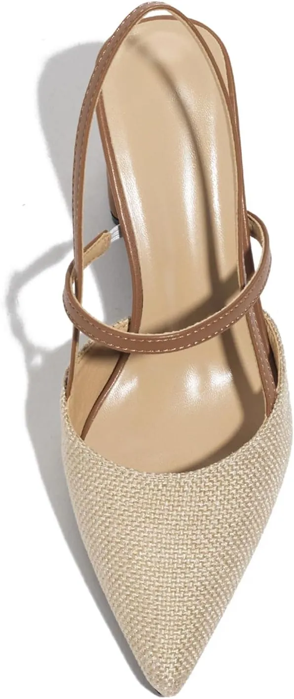 Block Heeled Sandals Pumps Chunky Closed Toe Shoes for Women