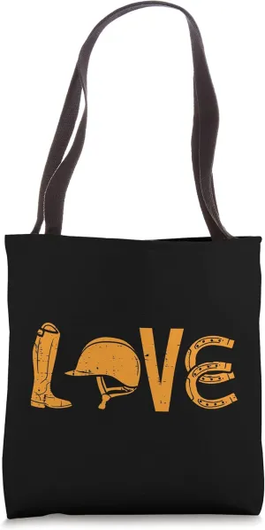 Boots Helmet Horseshoe Love Riding Horse Lover Equestrian Tote Bag