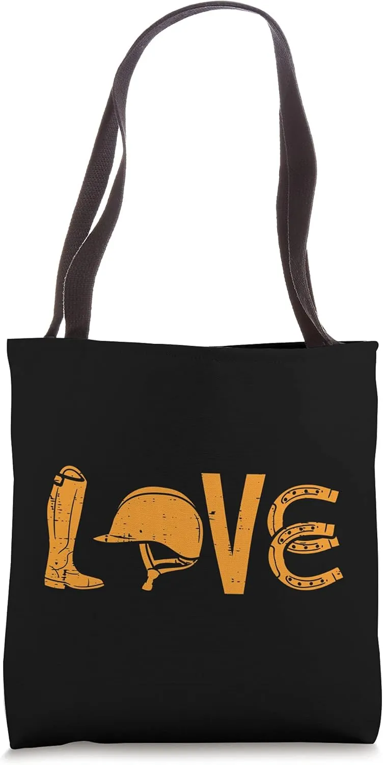 Boots Helmet Horseshoe Love Riding Horse Lover Equestrian Tote Bag