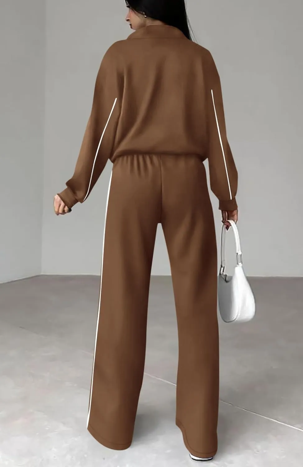 BTFBM Women's Two Piece Tracksuit Fall 2025 Long Sleeve Zip Up Sweatshirt Long Pants Outfits Jogger Sweatsuit Sets