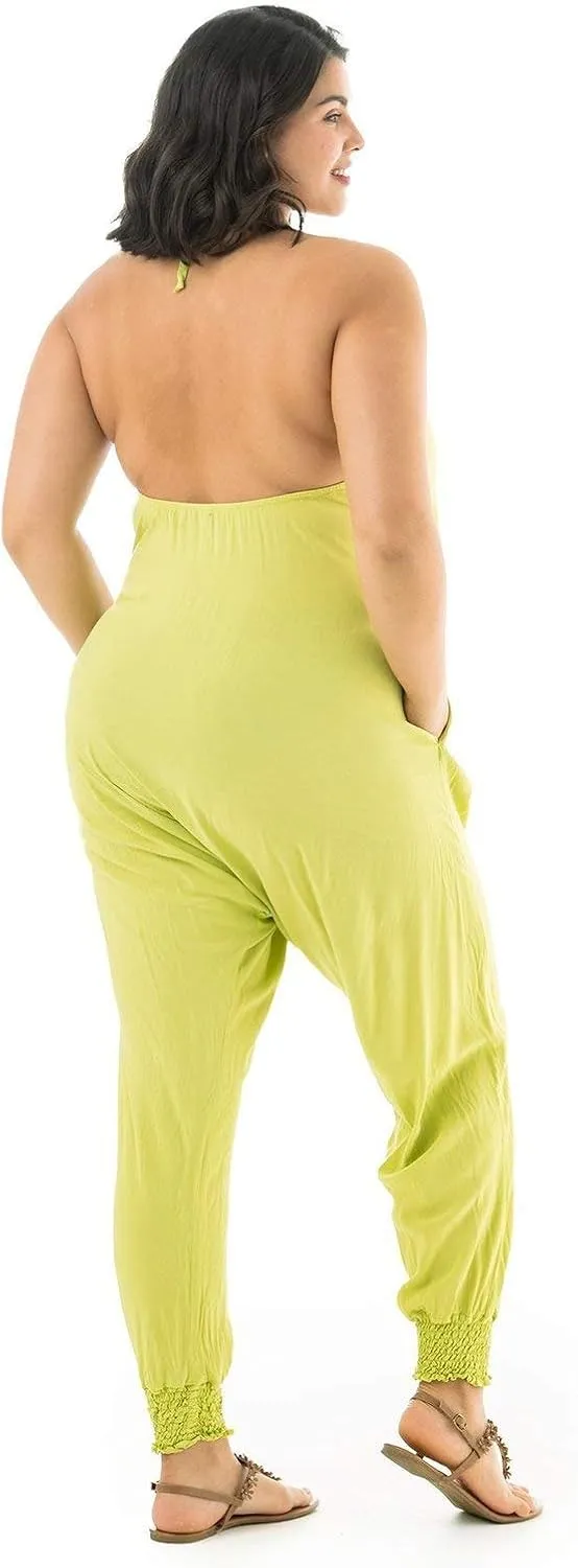 Buddha Pants Harem Jumpsuit - Casual Jumpsuits for Women, Comfortable Cotton Jumpsuit with Pockets – Boho Relaxed Summer Wear