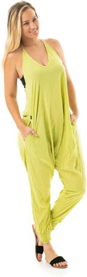 Buddha Pants Harem Jumpsuit - Casual Jumpsuits for Women, Comfortable Cotton Jumpsuit with Pockets – Boho Relaxed Summer Wear