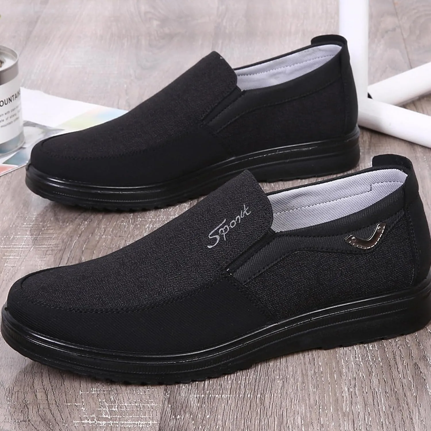 bumuam Men's Shoes Loafers Slip on Loafer Shoes for Men Comfortable Flats Casual Shoes Soft Sneakers Extra Wide Slip on Walking Shoes for Men