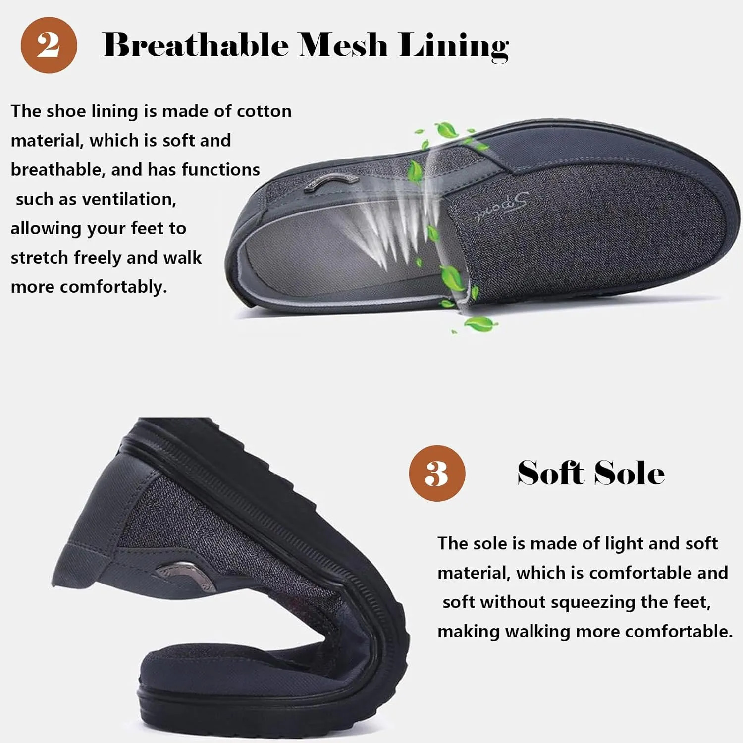 bumuam Men's Shoes Loafers Slip on Loafer Shoes for Men Comfortable Flats Casual Shoes Soft Sneakers Extra Wide Slip on Walking Shoes for Men