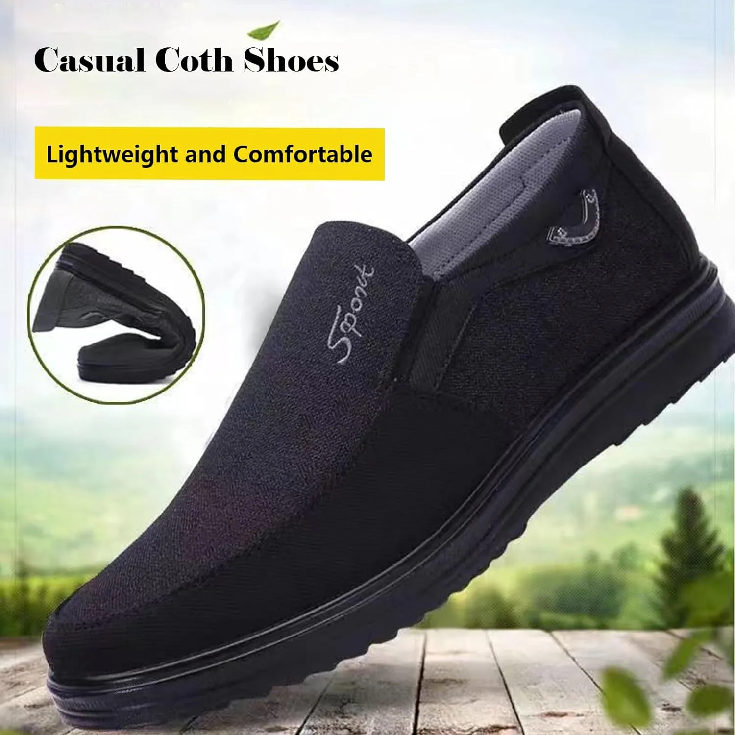 bumuam Men's Shoes Loafers Slip on Loafer Shoes for Men Comfortable Flats Casual Shoes Soft Sneakers Extra Wide Slip on Walking Shoes for Men