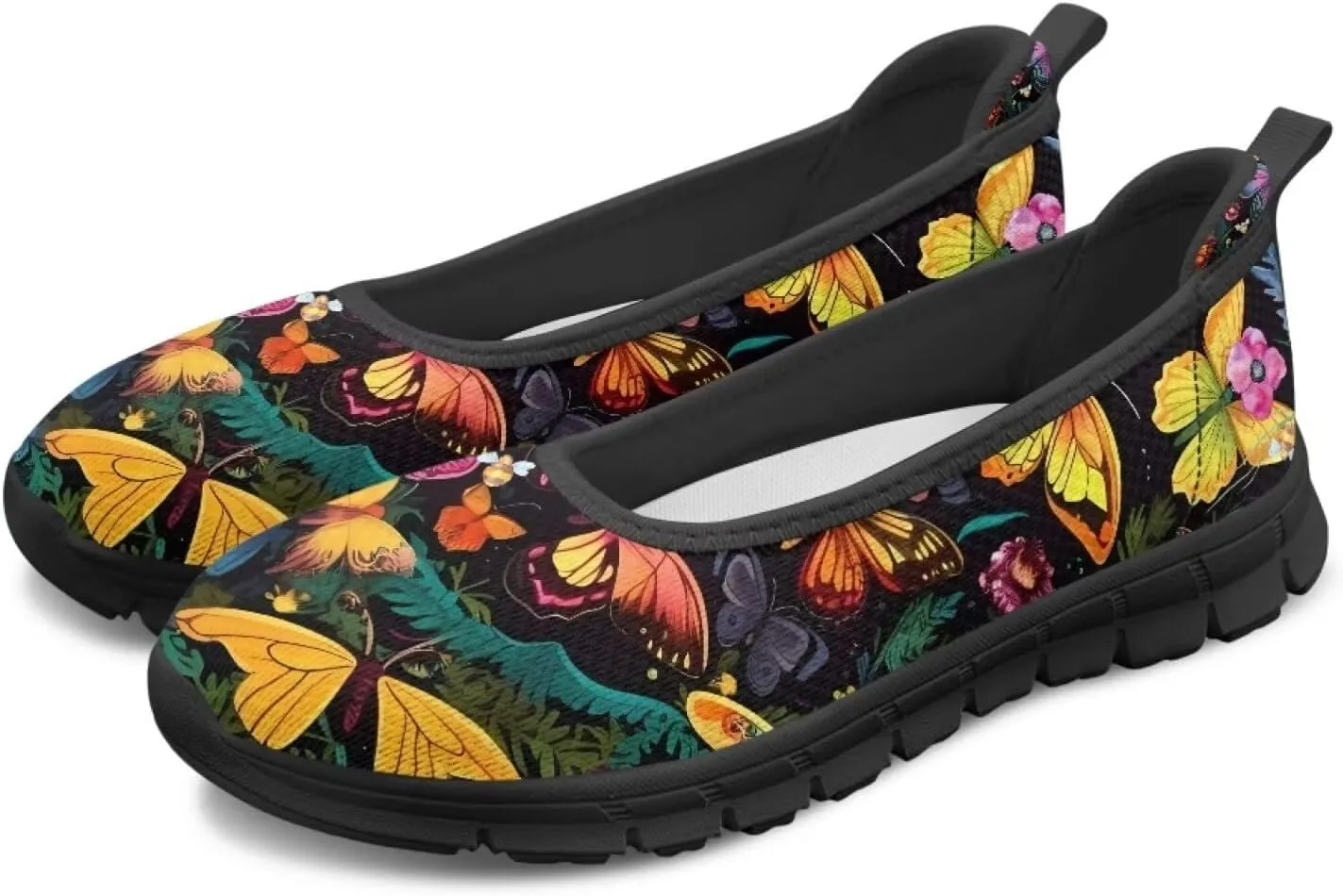 Butterfly Athletic Sneakers Walking Tennis Shoes Women's Fashion Low Cut Sneaker Causal Dressy Loafers for Workout Comfort Lightweight Mesh Shoe