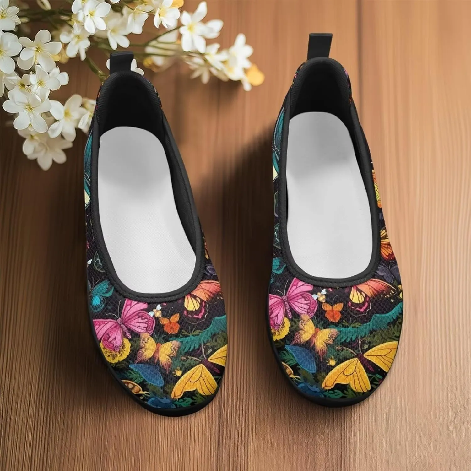Butterfly Athletic Sneakers Walking Tennis Shoes Women's Fashion Low Cut Sneaker Causal Dressy Loafers for Workout Comfort Lightweight Mesh Shoe