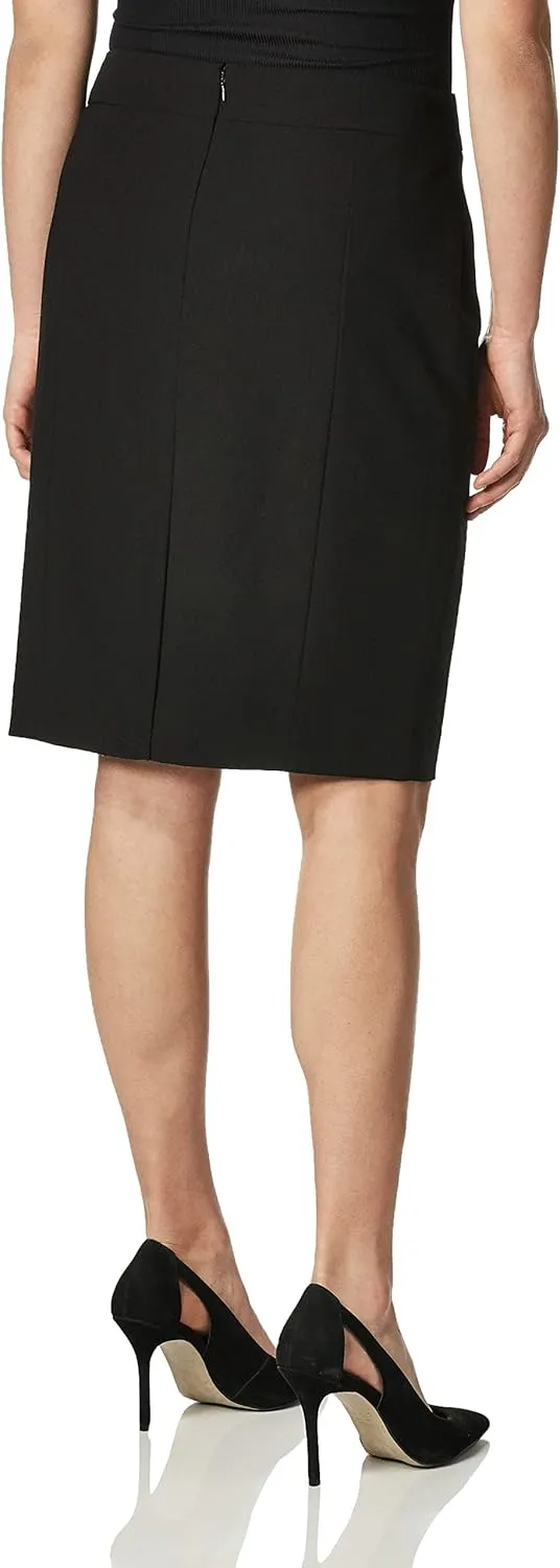 Calvin Klein Women's Classic Fit Straight Lux Suit Skirt (Regular and Plus Size)