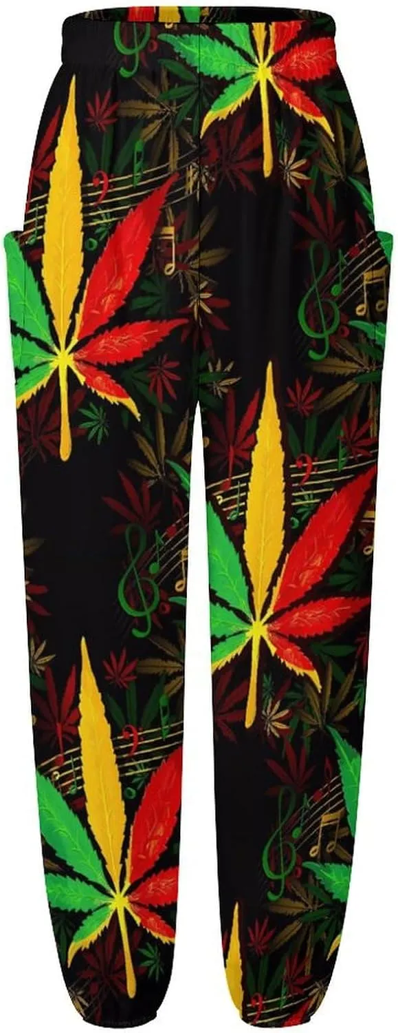 Cannabis Leaf Yoga Bloomers Womans Hippie Harem Pant Beach Pants Elastic Gym Leggings Loose Casual Slacks Sweatpants
