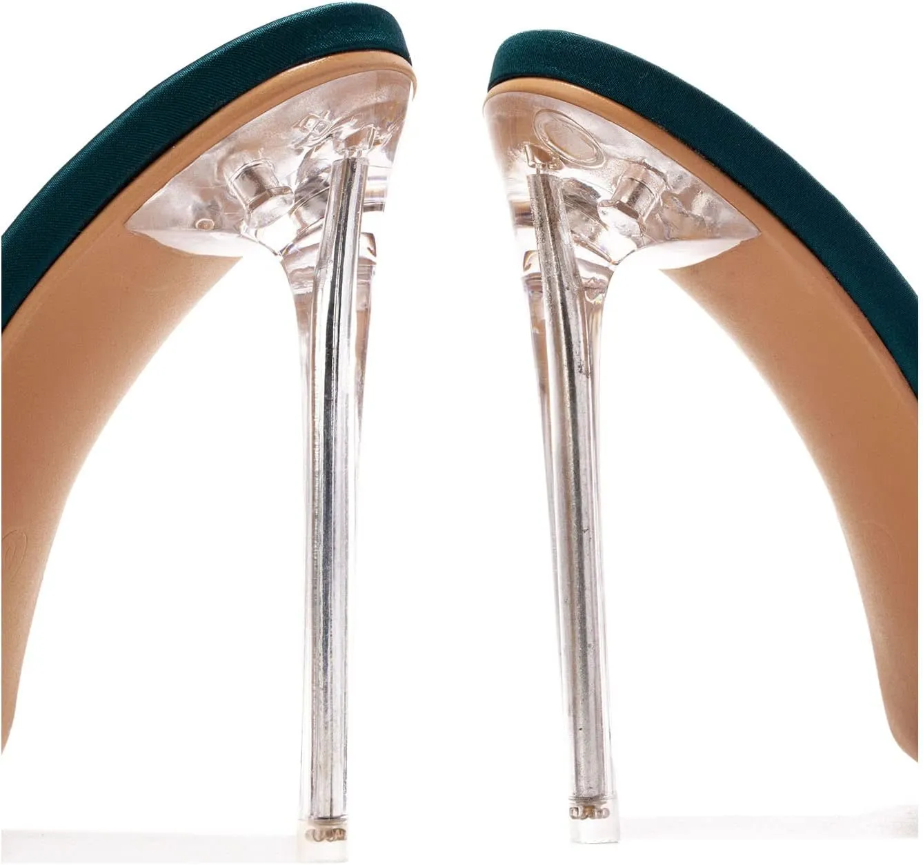 Cape Robbin Women's Stiletto Heel Sandals - Rhinestone-Embellished Clear Slip-On Dress Shoes with Transparent Strap & Open Toe (Brisa)