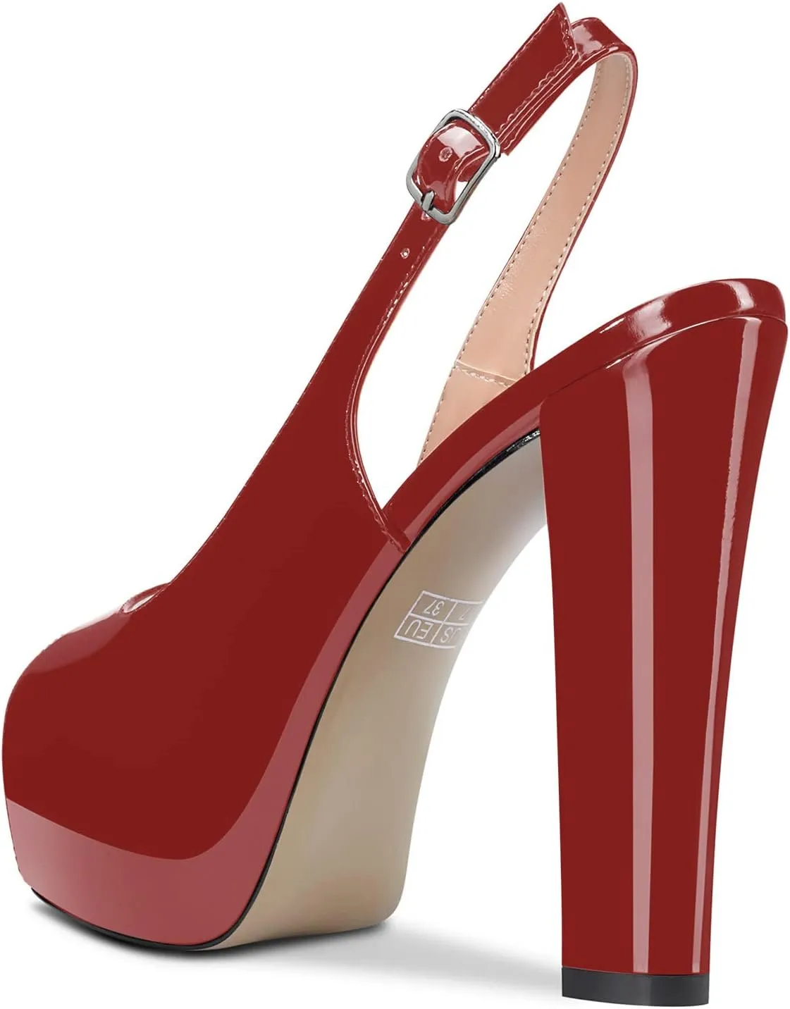 Castamere Women Chunky Block High Platform Heels Peep Open Toe Sandals Slingback Wedding Slip-on Pumps Clear Cute Dress Shoes