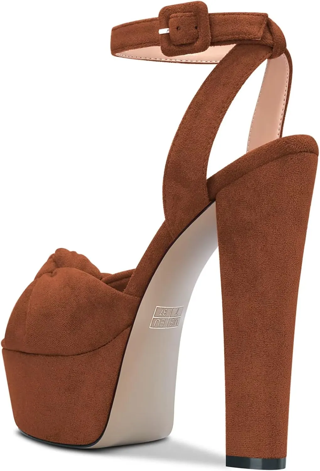Castamere Women High Chunky Block Platform Heel Peep Open Toe Ankle Strap Bow-knot Sandals