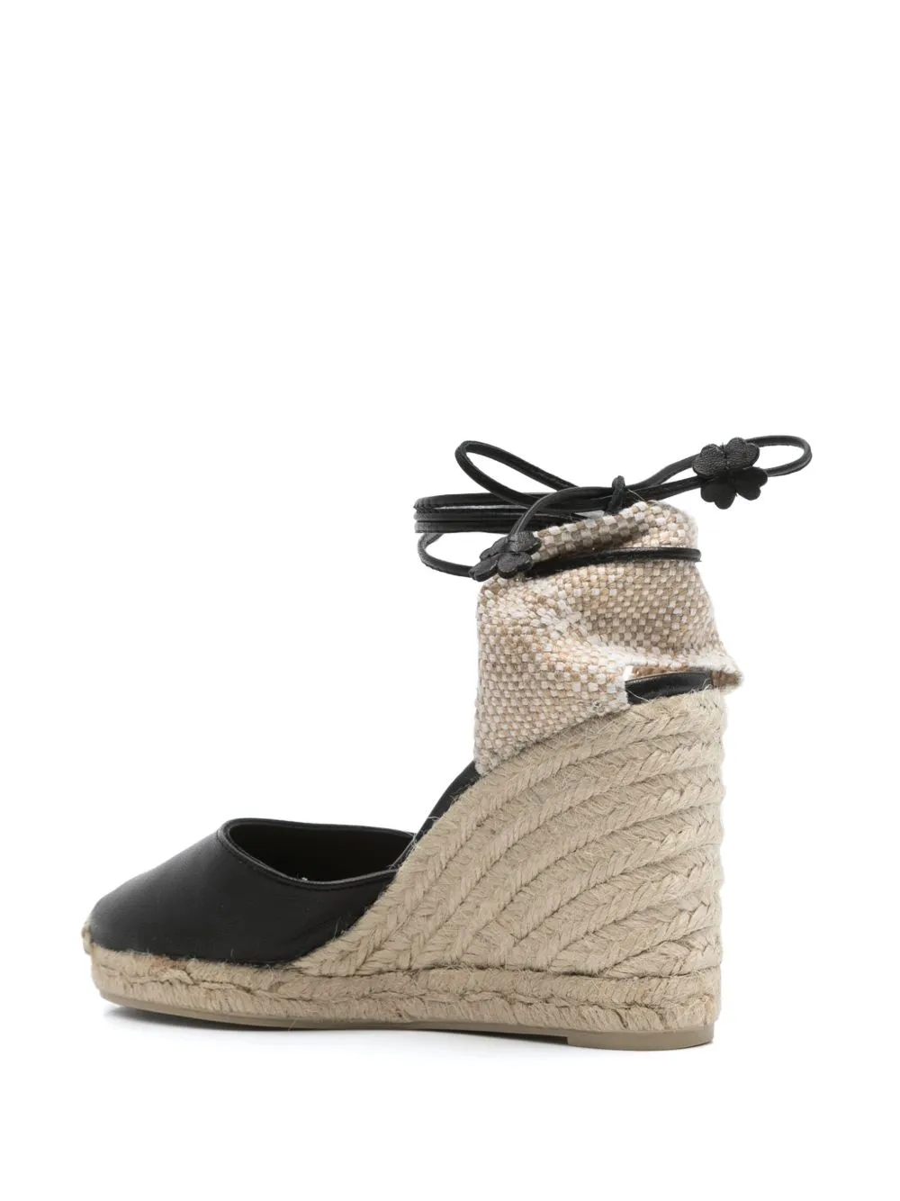 Castaner Black Flat Espadrilles with Tie-Fastening Ankle Strap