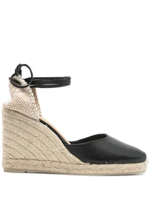 Castaner Black Flat Espadrilles with Tie-Fastening Ankle Strap