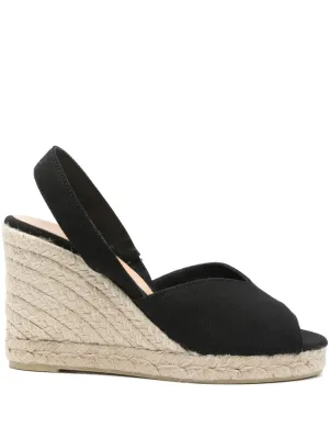 Castaner Black Flat Espadrilles