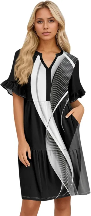 Casual Dresses for Women, Boho Beach Vacation Flowy Trendy Elegant Womens Sundresses