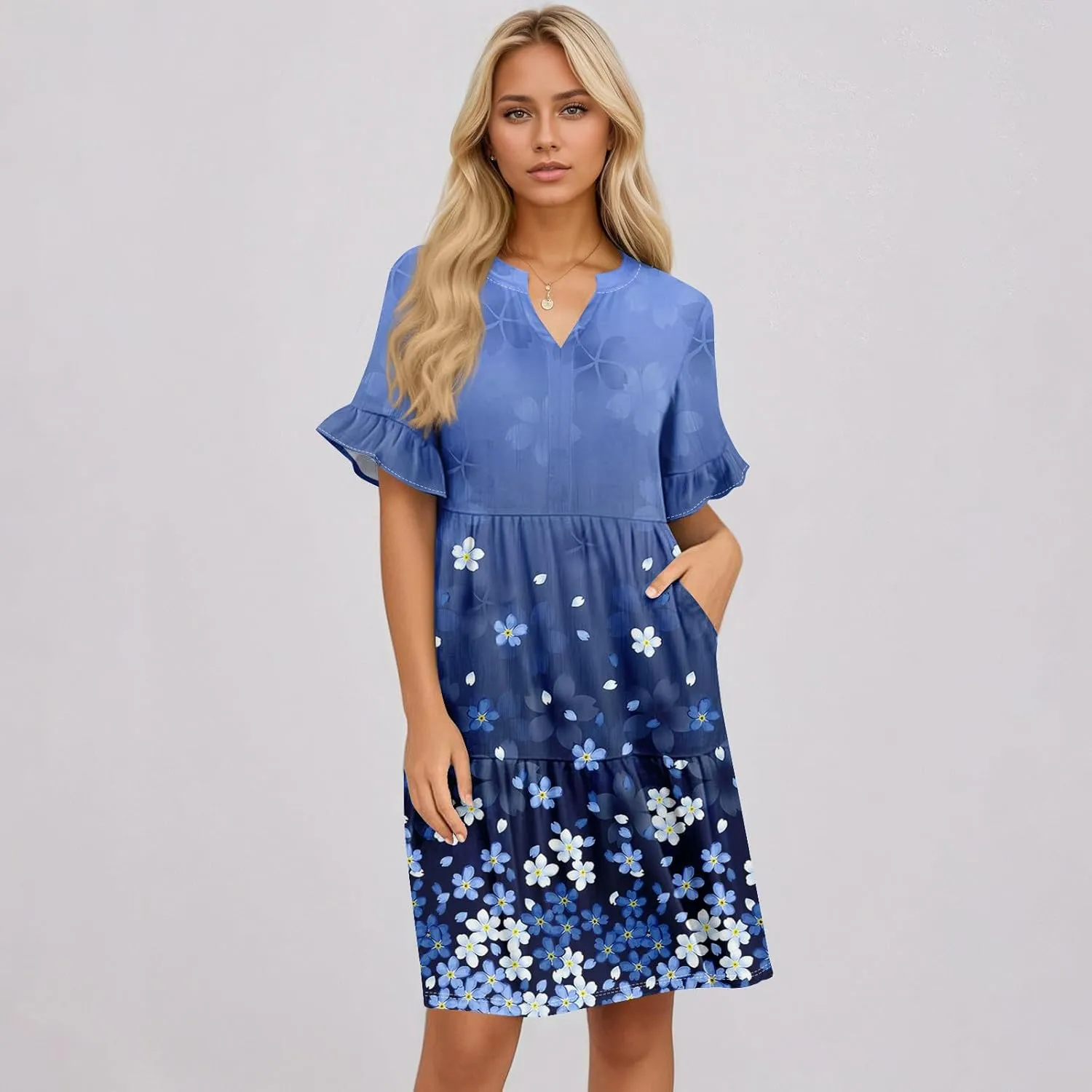 Casual Dresses for Women, Flowy Travel Vacation Elegant Trendy Boho Sundresses for Women
