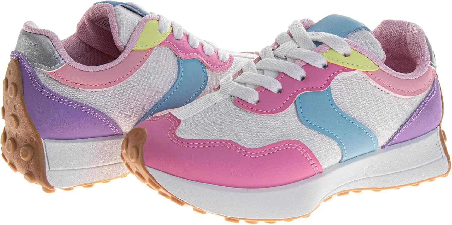 Casual Fashion Sneakers Lace Up Shoes - Kids Athletic Shoe Lightweight Breathable Tennis Running Sneaker (Sizes 12-13 Little Kid / 1-4 Big Kid)