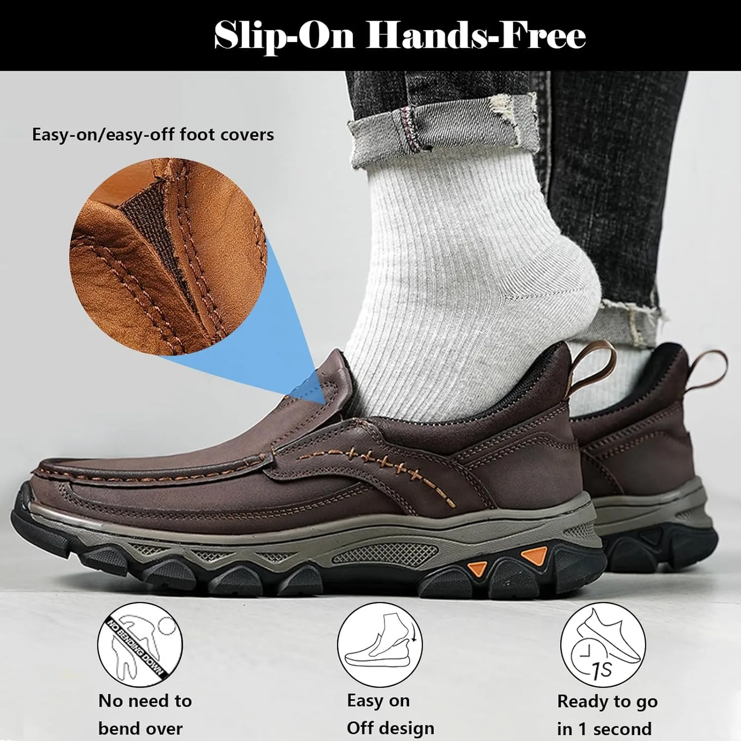 Casual Shoes for Men, Waterproof Oxfords Comfortable Walking Shoes, Lightweight Hiking Sneakers for Trekking Outdoor