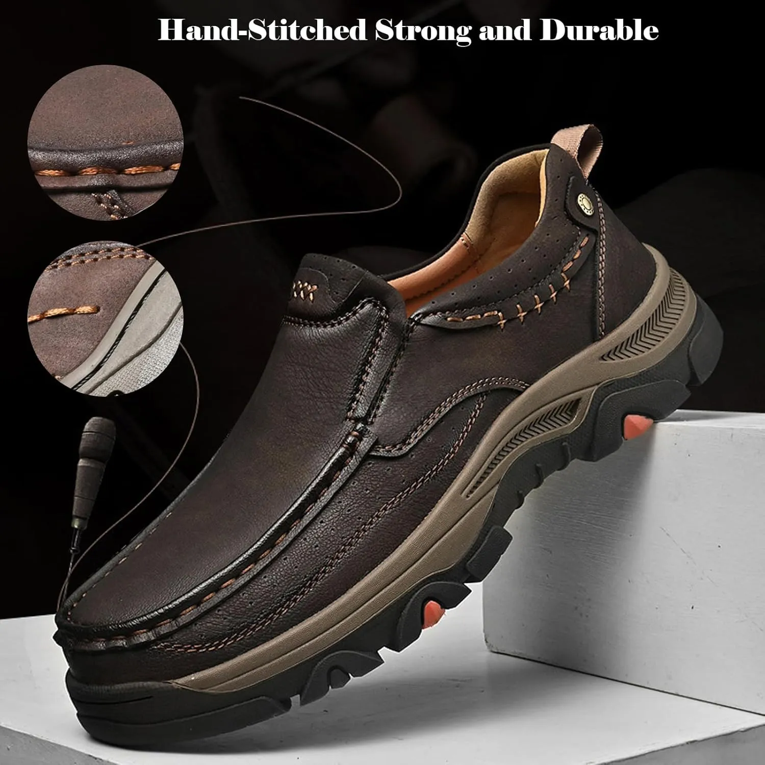 Casual Shoes for Men, Waterproof Oxfords Comfortable Walking Shoes, Lightweight Hiking Sneakers for Trekking Outdoor
