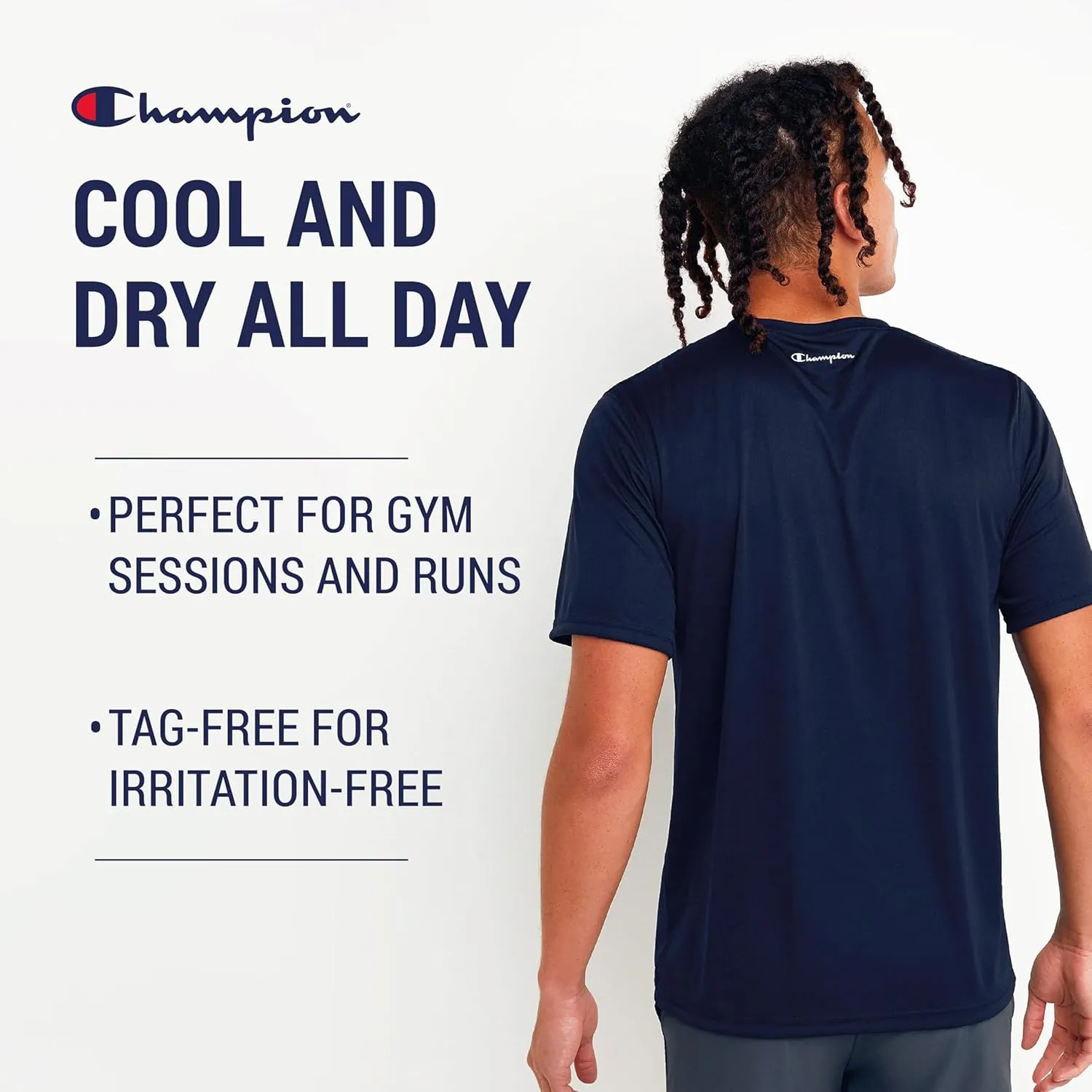 Champion T Shirts for Men Big and Tall - 2 Pack Performance Moisture Wicking Tee
