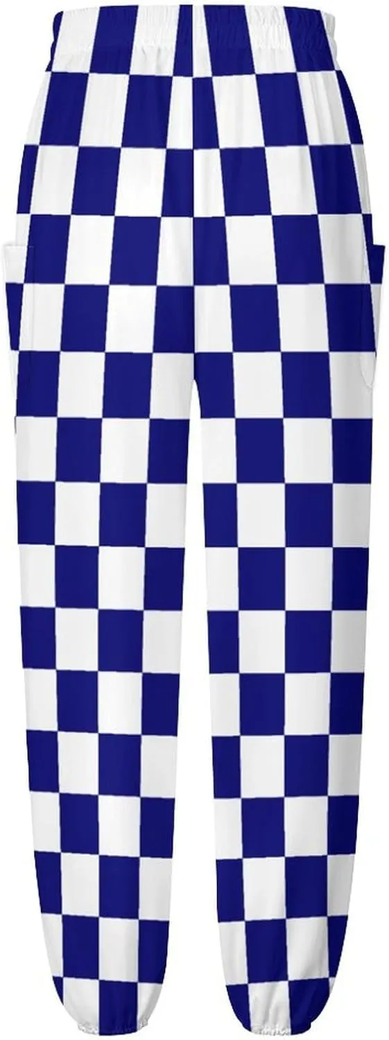 Checkerboard Grid Yoga Bloomers Womens Hippie Harem Pant Lantern Pants Elastic Gym Yoga Trousers Loose Casual Slacks