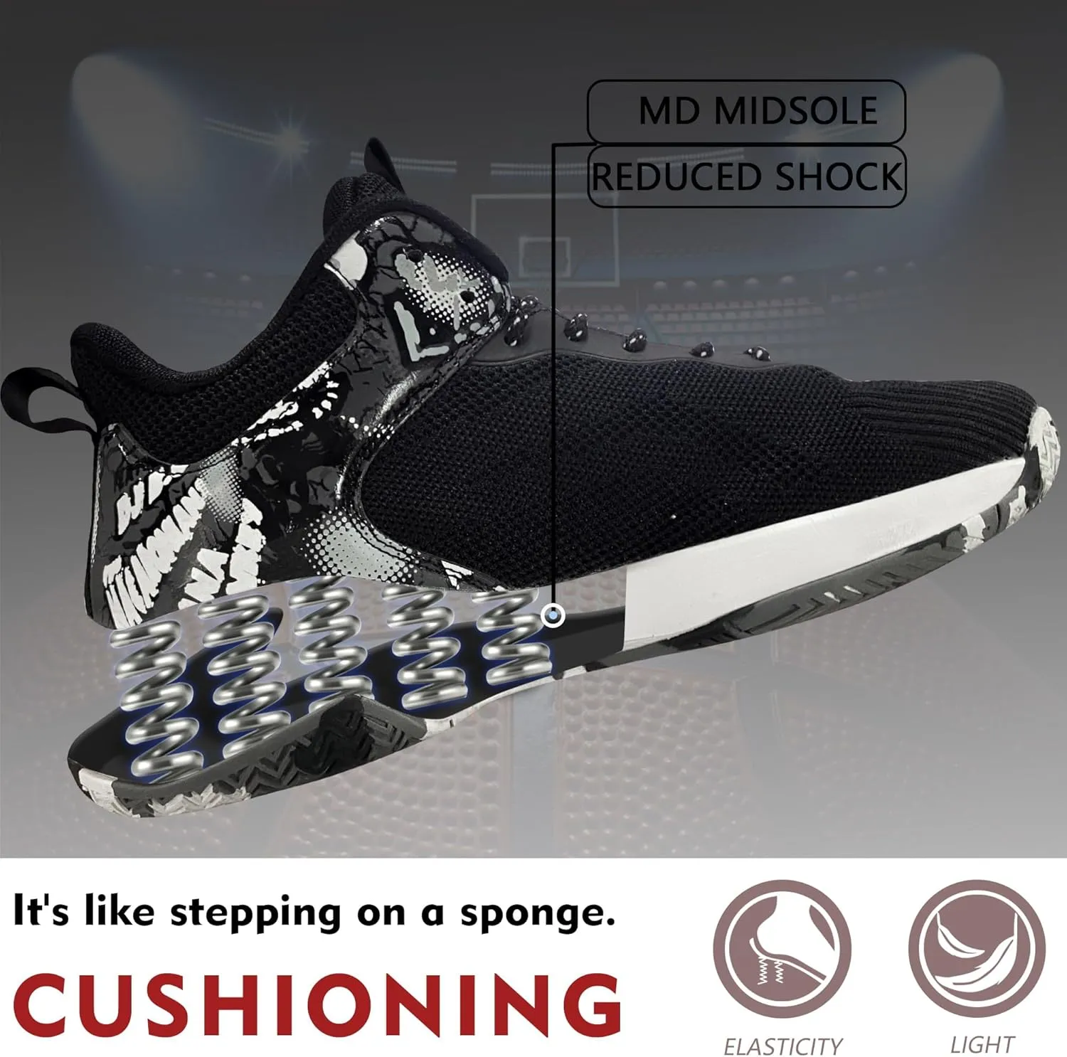 CJSPORX Mens Basketball Shoes Breathable Non Slip Running Fashion Sneakers