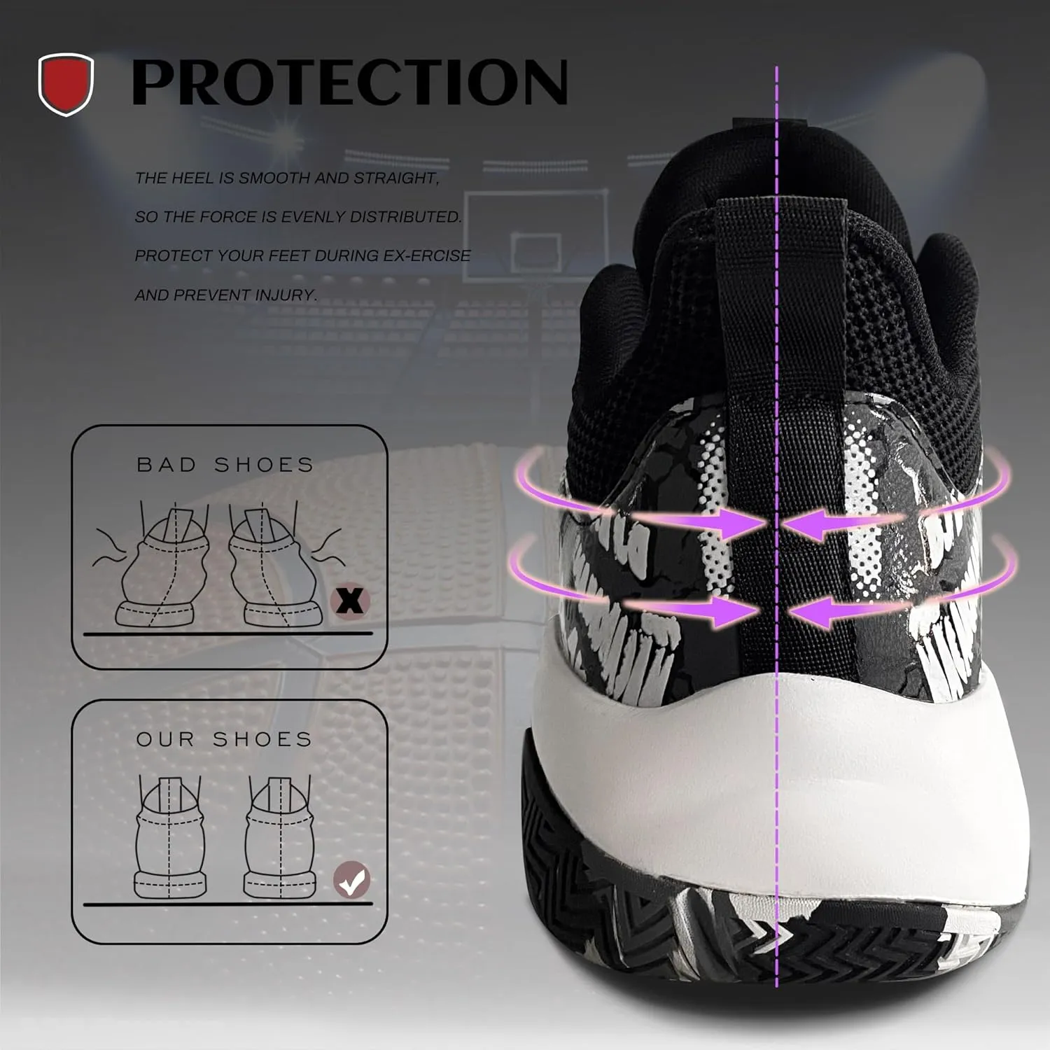 CJSPORX Mens Basketball Shoes Breathable Non Slip Running Fashion Sneakers