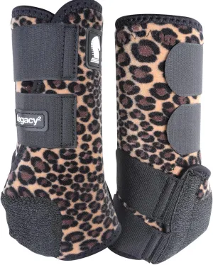Classic Equine Legacy2 Support Boots, Hind (Cheetah, Large)