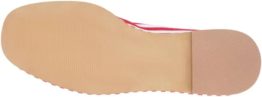 Coconuts by Matisse Womens Gerry Striped Mary Jane Ballet Flats Casual - Red