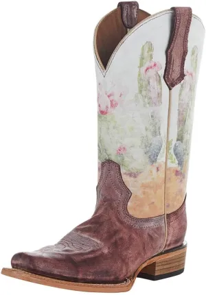 Corral Boots Womens Wine Suede 11in Square Toe Boot Wine 10 B