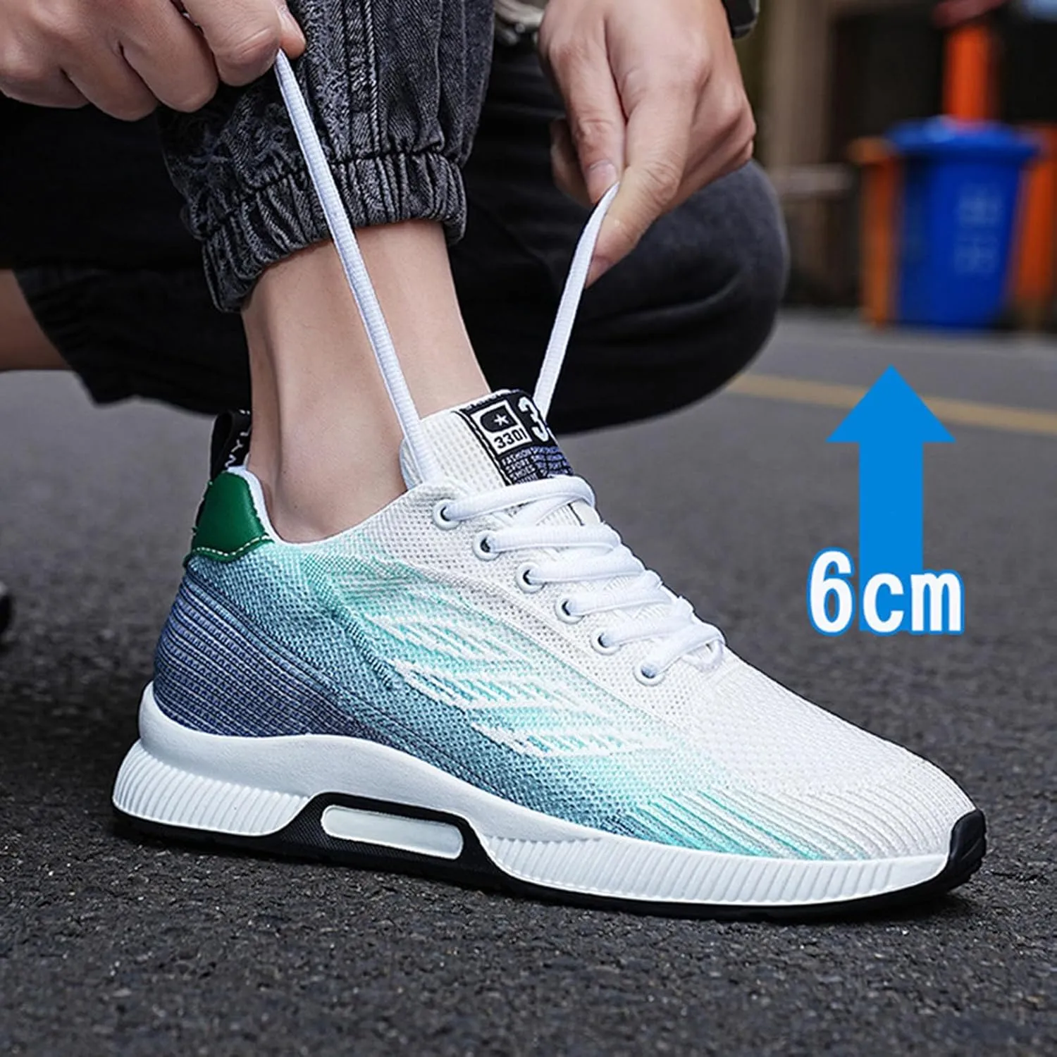 Couple Men's Elevator Shoes Men's Casual Mesh Trainers Lightweight Breathable Lace Up Sports Shoes with Hidden Lift Heel for Men 10 Cm Mens Club C 85 Fashion Sneaker