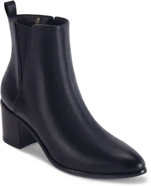 Coutgo Womens Pointed Toe Ankle Boots Chunky Block Stacked Heel Side Zipper Chelsea Fall Booties