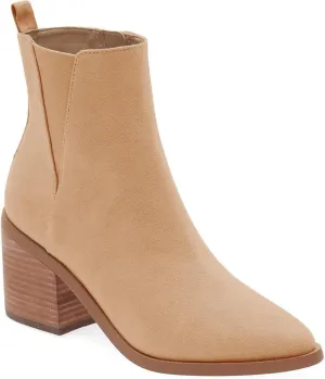 Coutgo Womens Pointed Toe Ankle Boots Chunky Block Stacked Heel Side Zipper Chelsea Fall Booties