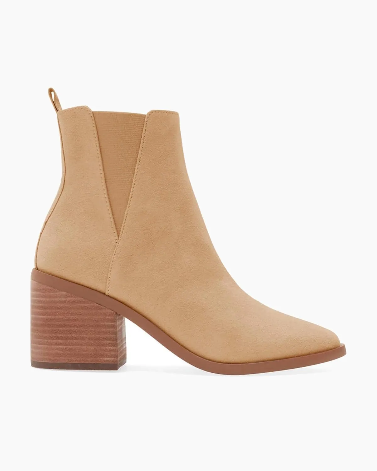 Coutgo Womens Pointed Toe Ankle Boots Chunky Block Stacked Heel Side Zipper Chelsea Fall Booties