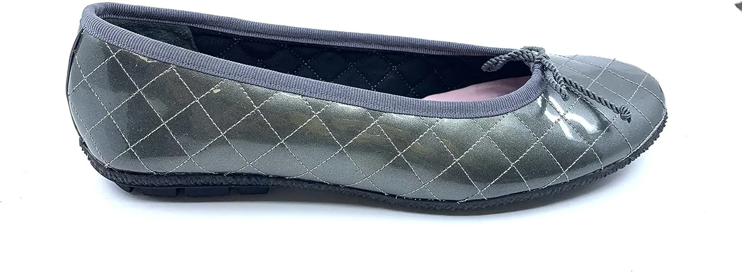 Crown Gray Patent Leather Paul Mayer Ballet Flats