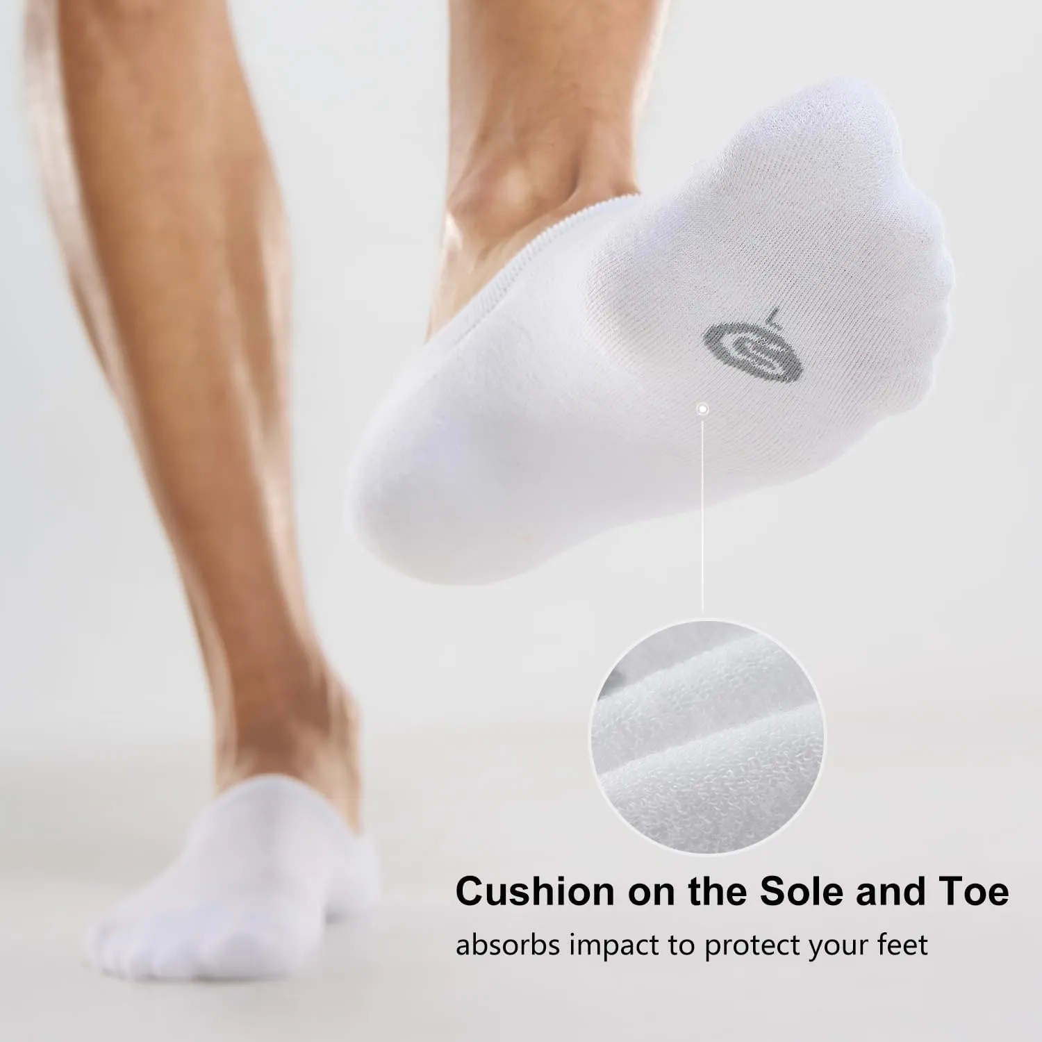CS CELERSPORT 6/8 Pairs Mens No Show Socks with Cushion Low Cut Invisible Non Slip Socks