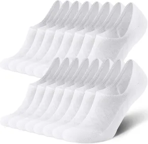 CS CELERSPORT 6/8 Pairs Mens No Show Socks with Cushion Low Cut Invisible Non Slip Socks