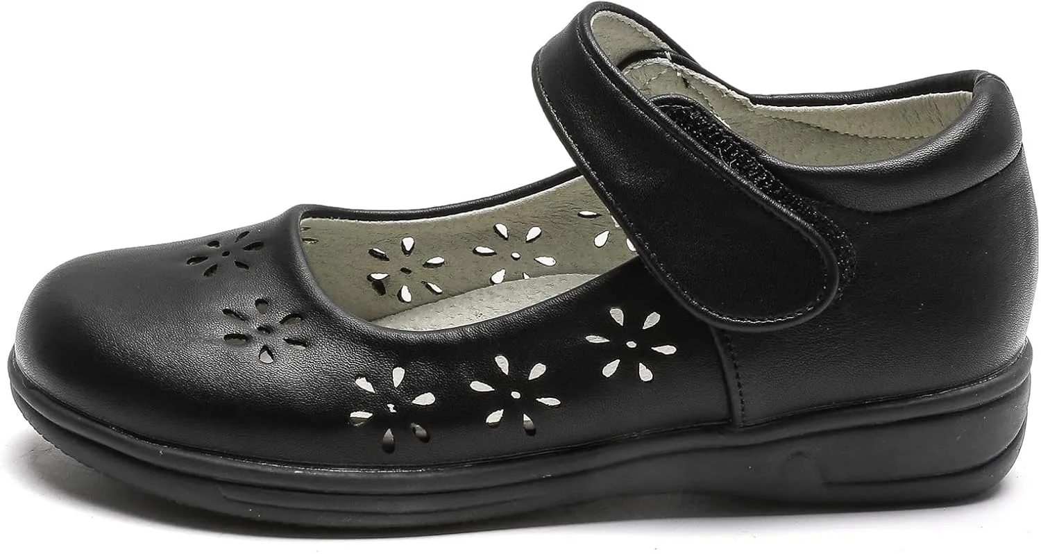 DADAWEN Girls Mary Jane Flats School Uniform Shoes Strap Dress Shoes (Toddler/Little Kid/Big Kid)