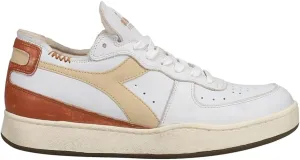 Diadora Mens Mi Basket Row Cut Performance Lace Up Sneakers Shoes Casual - Beige, White - Size 8.5 M