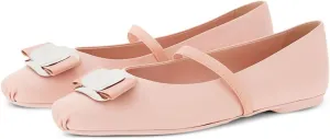 Divanne Ballet Flats for Women, Bowtie Mary Jane Flats Square Toe Ballerina Shoes with Strap