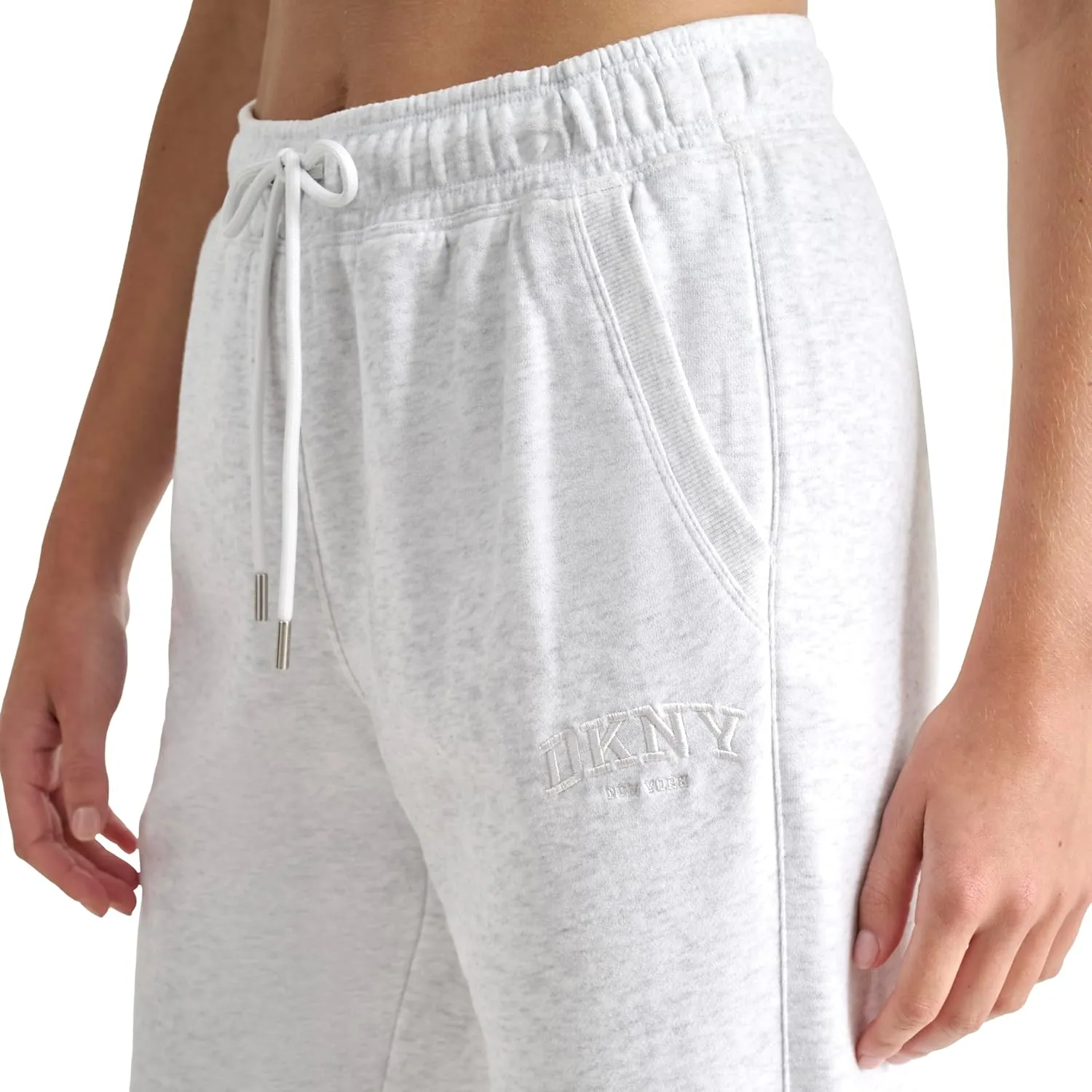 DKNY womens Varsity Embroidered Logo Jogger Fleece Sweatpant