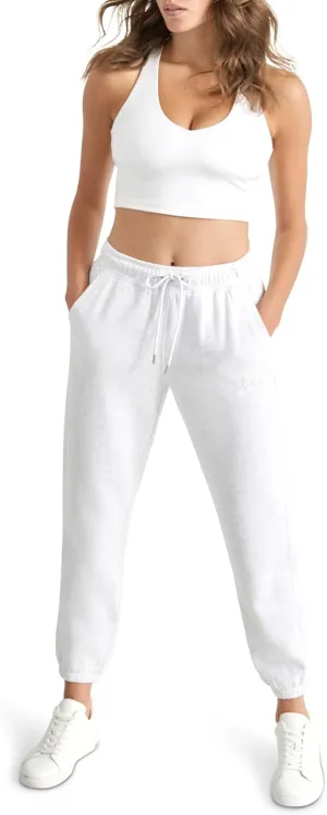 DKNY womens Varsity Embroidered Logo Jogger Fleece Sweatpant