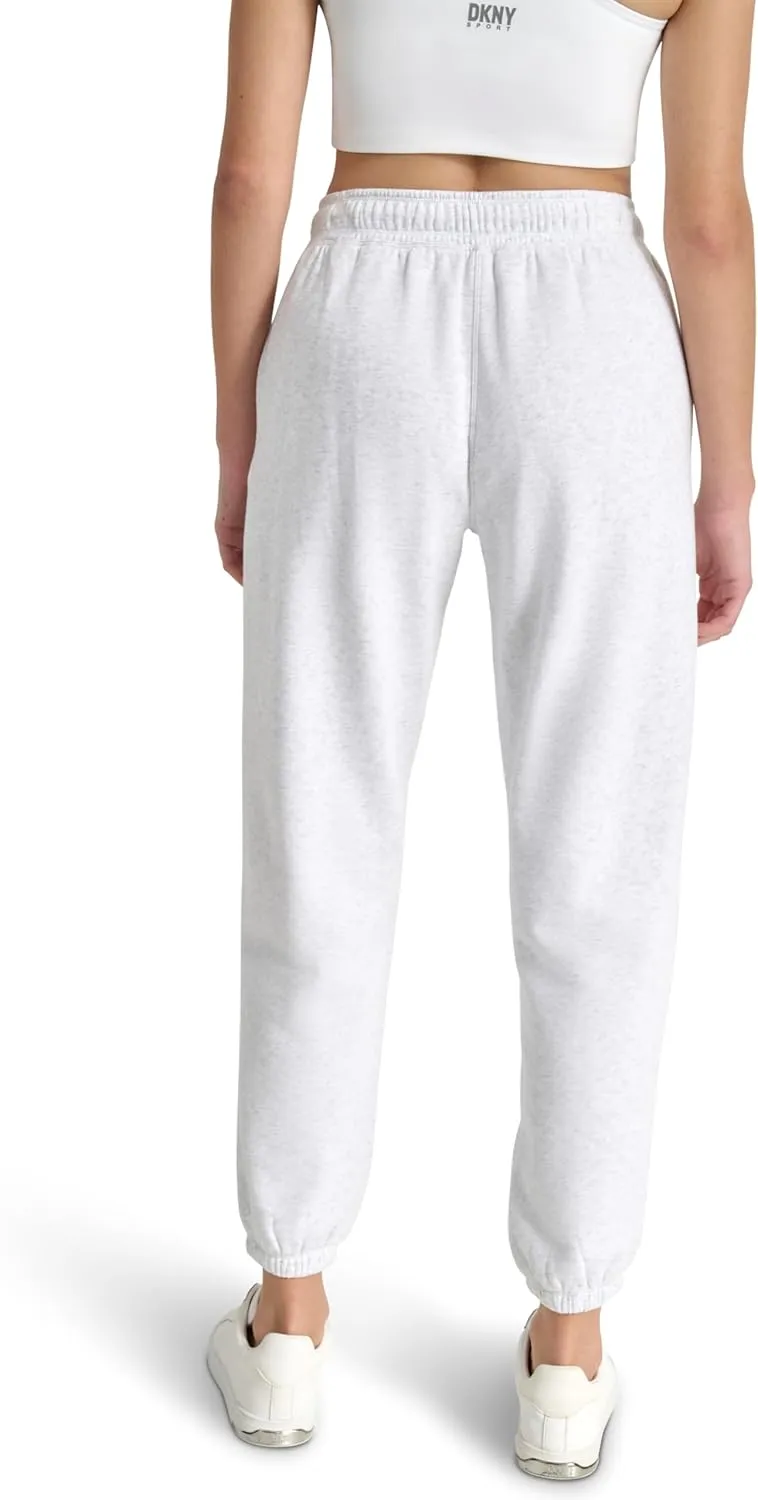 DKNY womens Varsity Embroidered Logo Jogger Fleece Sweatpant