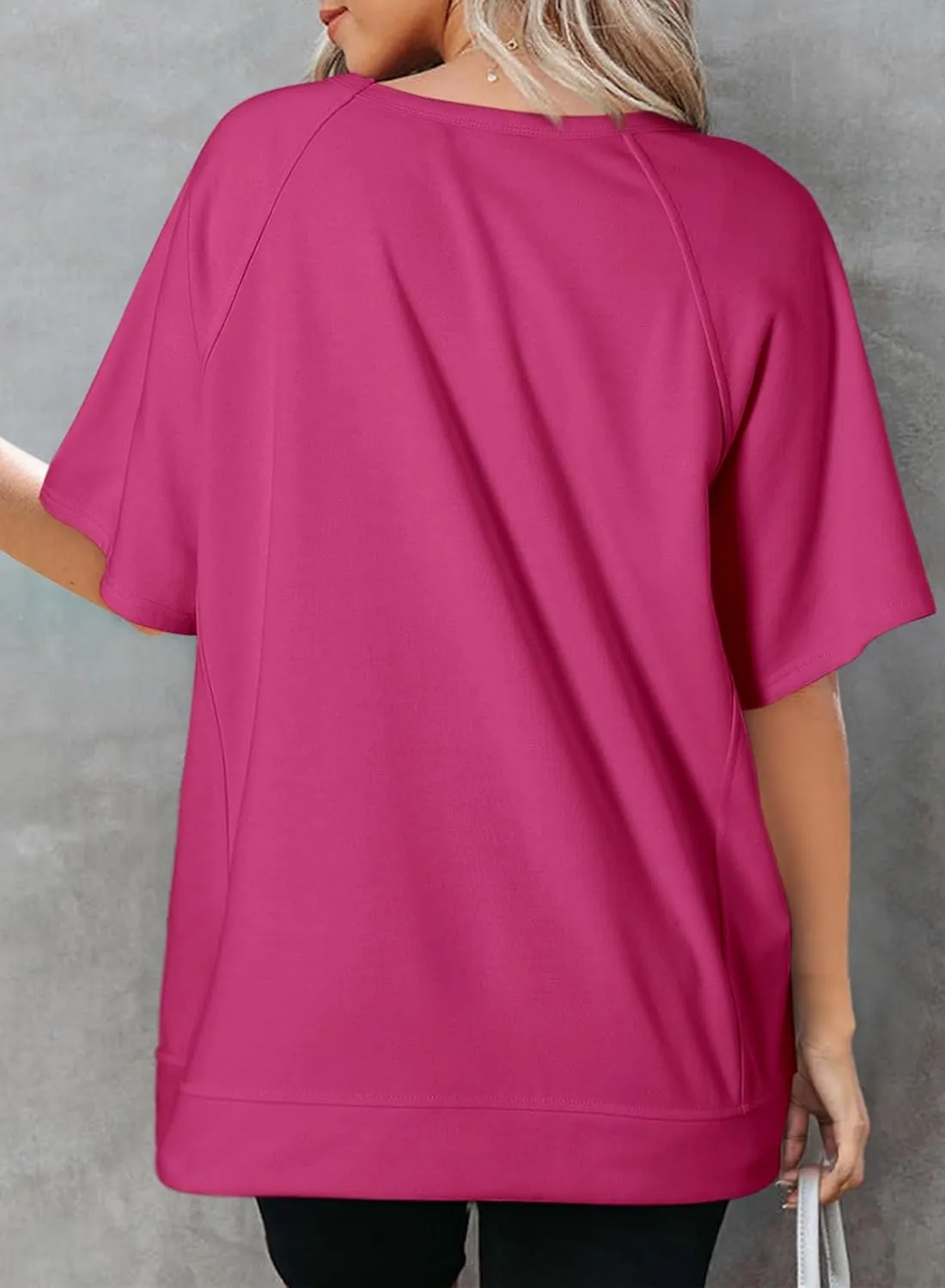 Dokotoo Oversized T Shirts for Women Crewneck Short Sleeve Casual Summer Tops Lightweight Loose High Low Blouse